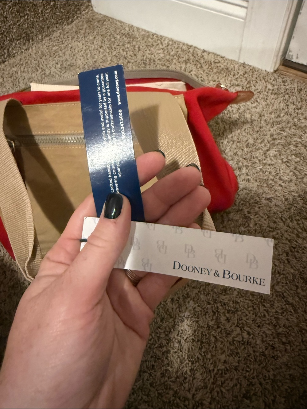 Dooney & Bourke Red Canvas carryall 28 - Picture 3 of 5